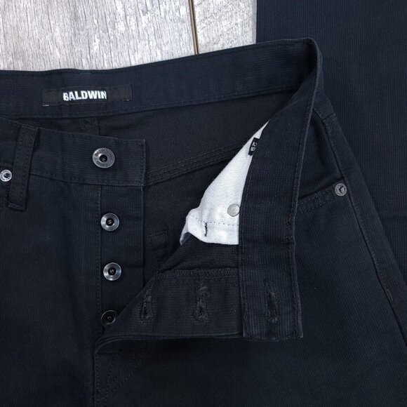 Baldwin Jeans Mens 29x32 The Slim Straight Corduroy Black Samuel USA Made - Picture 8 of 10